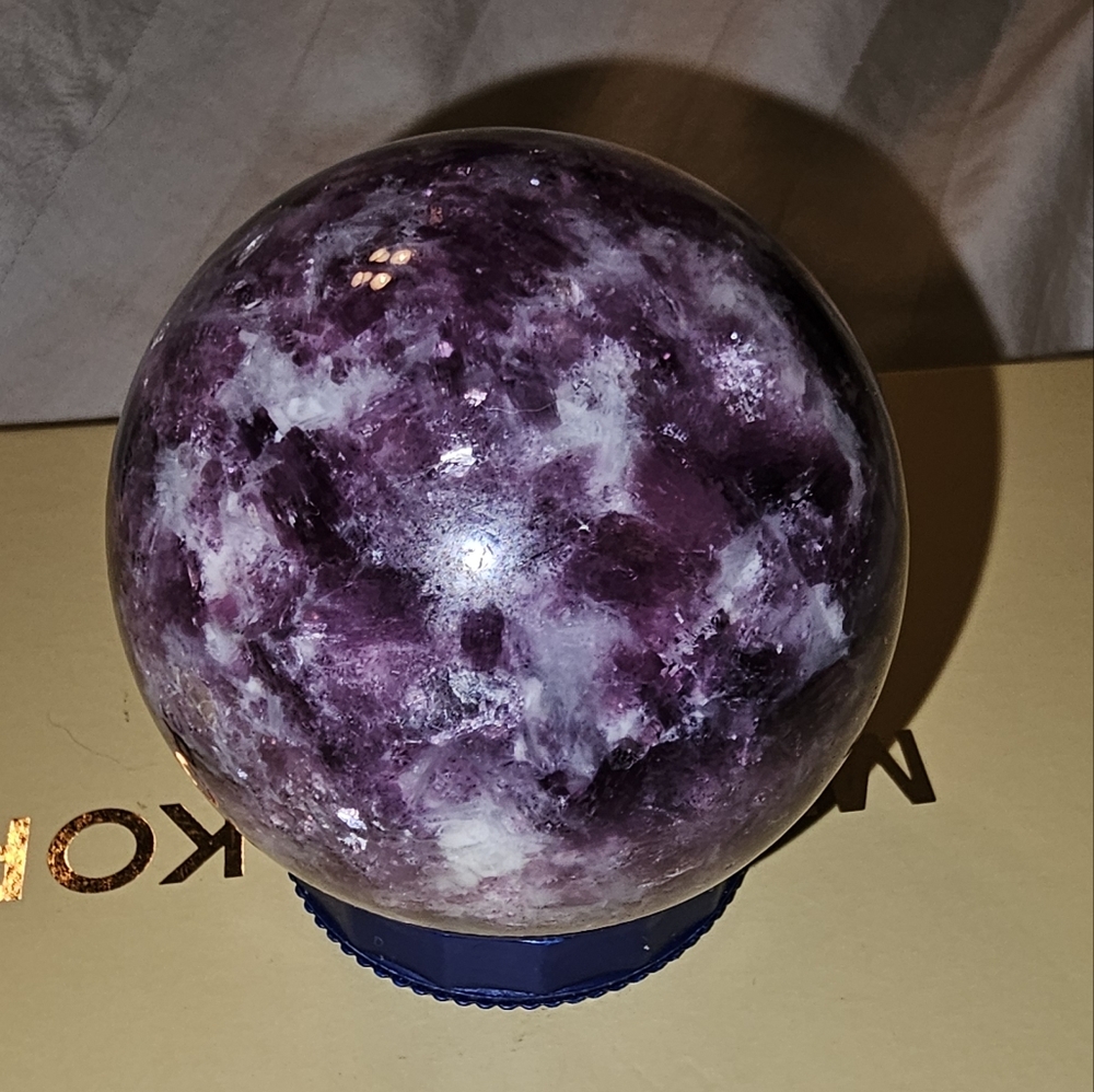 275g, 55mm, Sparkly Lepidolite Sphere, with Mica, New!